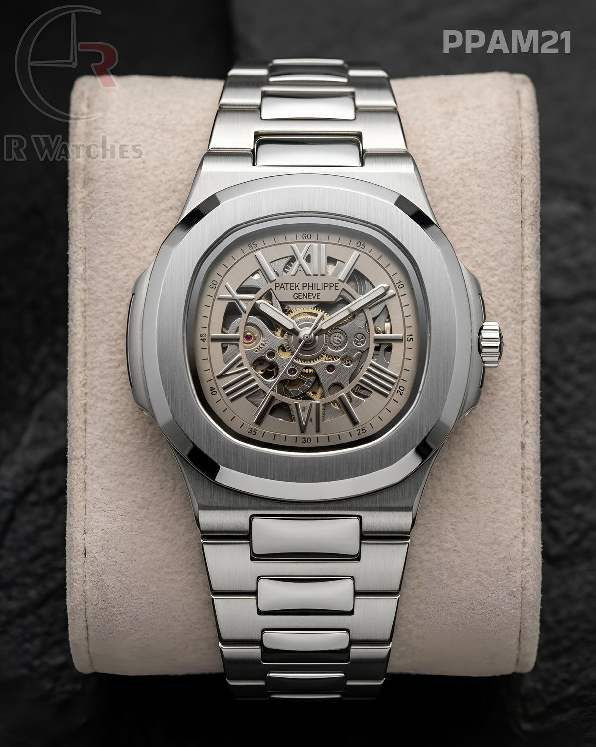 (OS2)🖤⭐ Patek Automatic Silver Grey Dial (PPAM21)