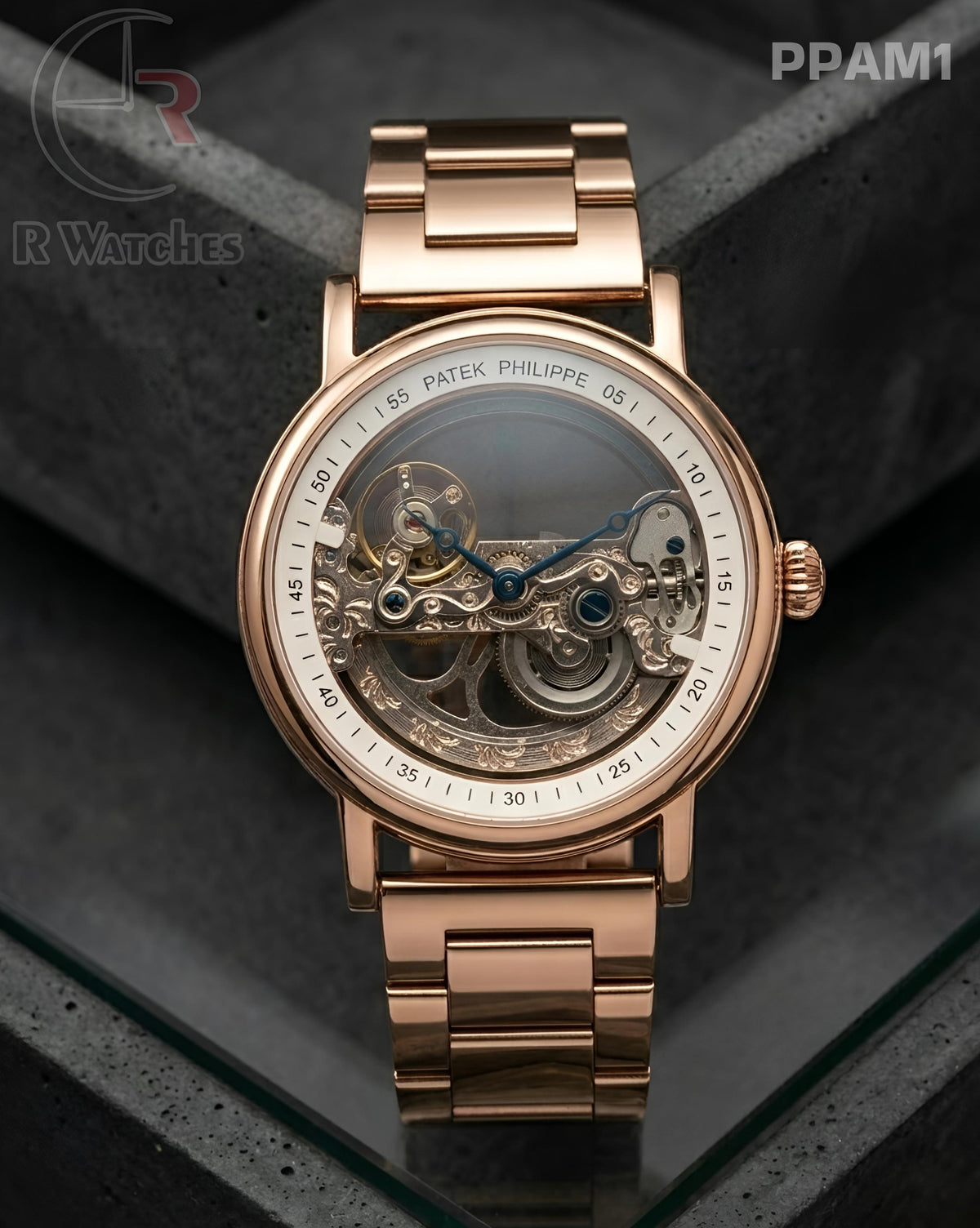 (SS)🖤⭐ Patek Philippe automatic Transparent rose gold (PPAM1)