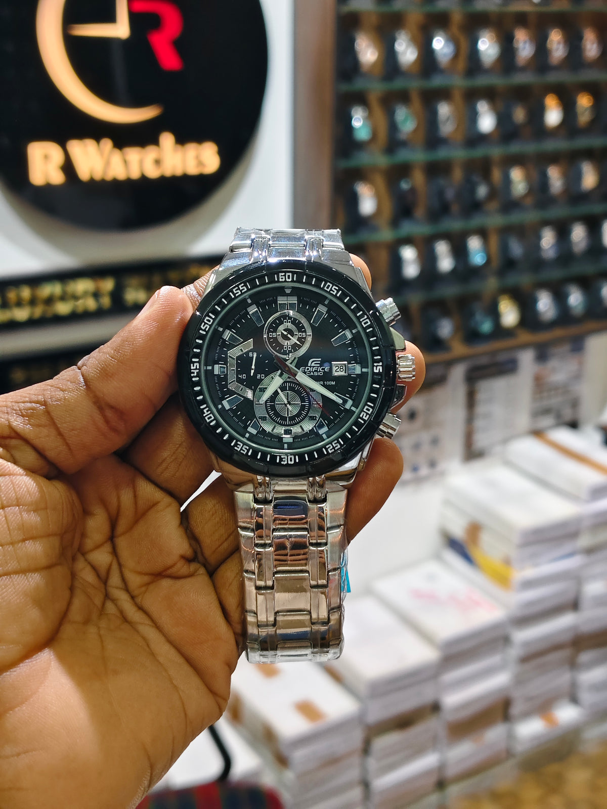 Edifice Silver Black – Premium Luxury Chronograph Watch