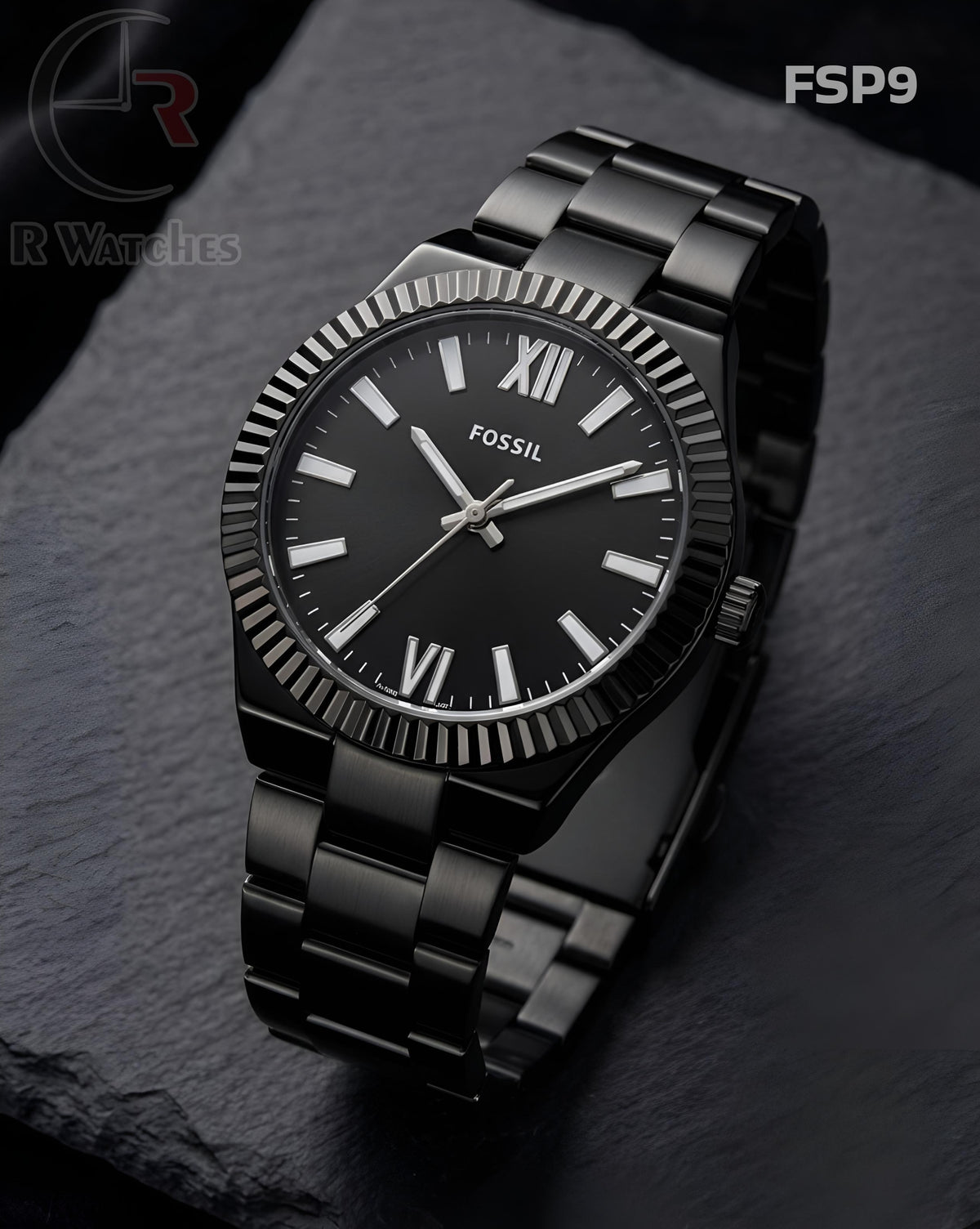 (SS)🖤⬆️⭐ Fossil Full Black (FSP9)