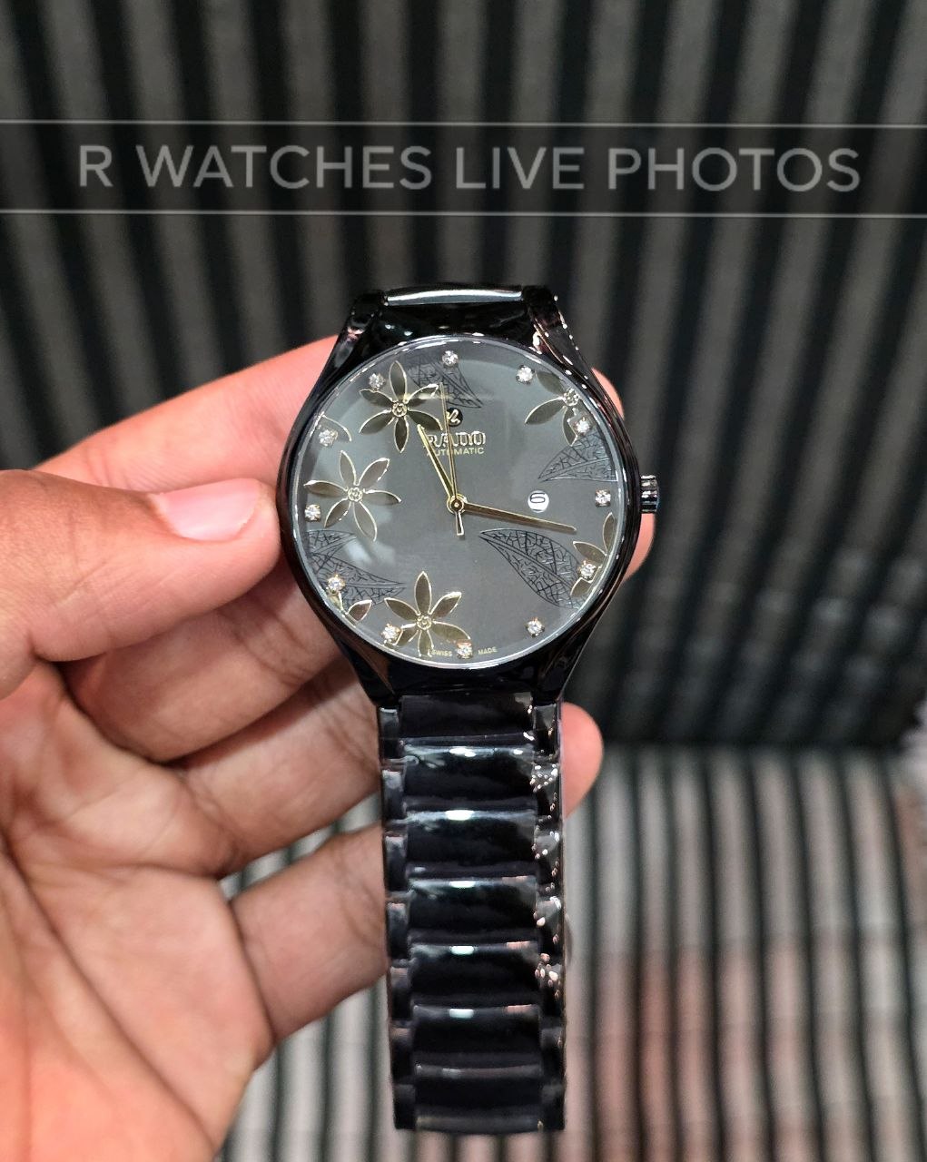 (OS)📷⭐ Rado Black Metal Gold Dial (RDP14)