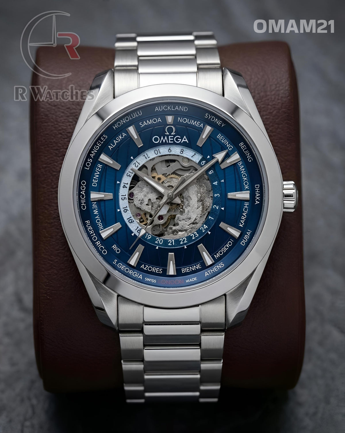 (OS)🖤⭐ Omega Automatic Nevy Blue Silver (OMAM21)