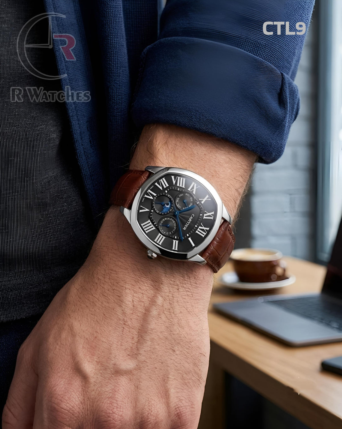 (OS2)🖤⭐ Cartier Leather Sun Moon Edition Silver Black (CTL9)