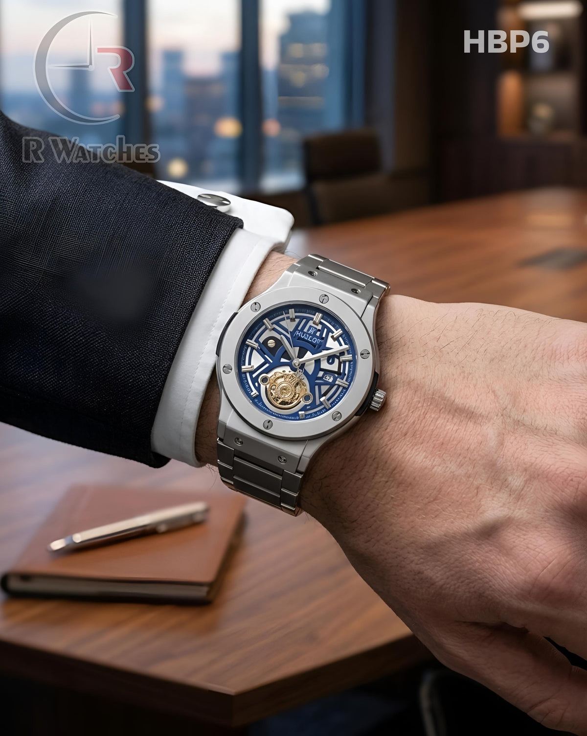 (OS)🖤⭐ Hublot silver blue (HBP6)