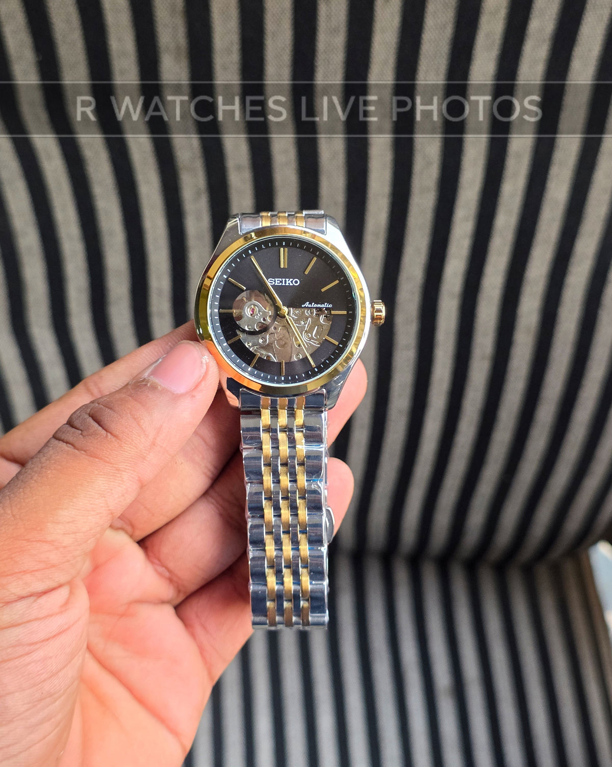 (OS)📷⬆️⭐ Seiko Automatic Dual Tone Black (SKAM3)