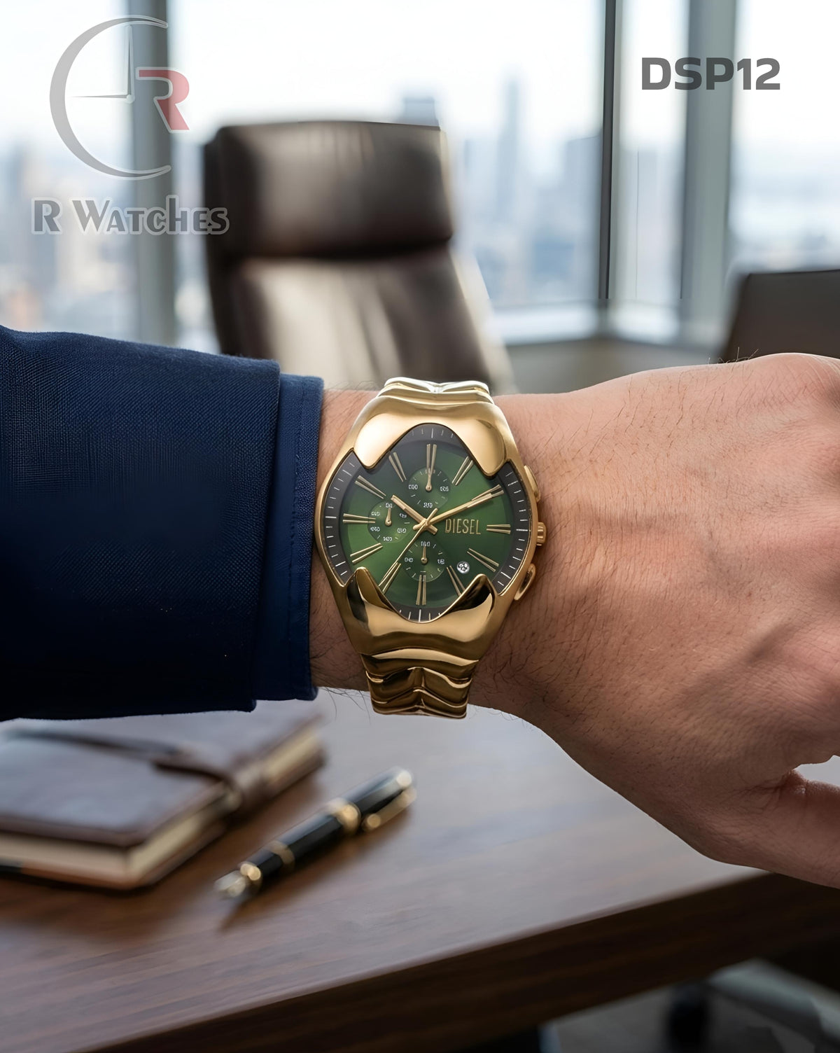 (SS)🖤⬆️ Diesel Chrono Gold Green (DSP12)