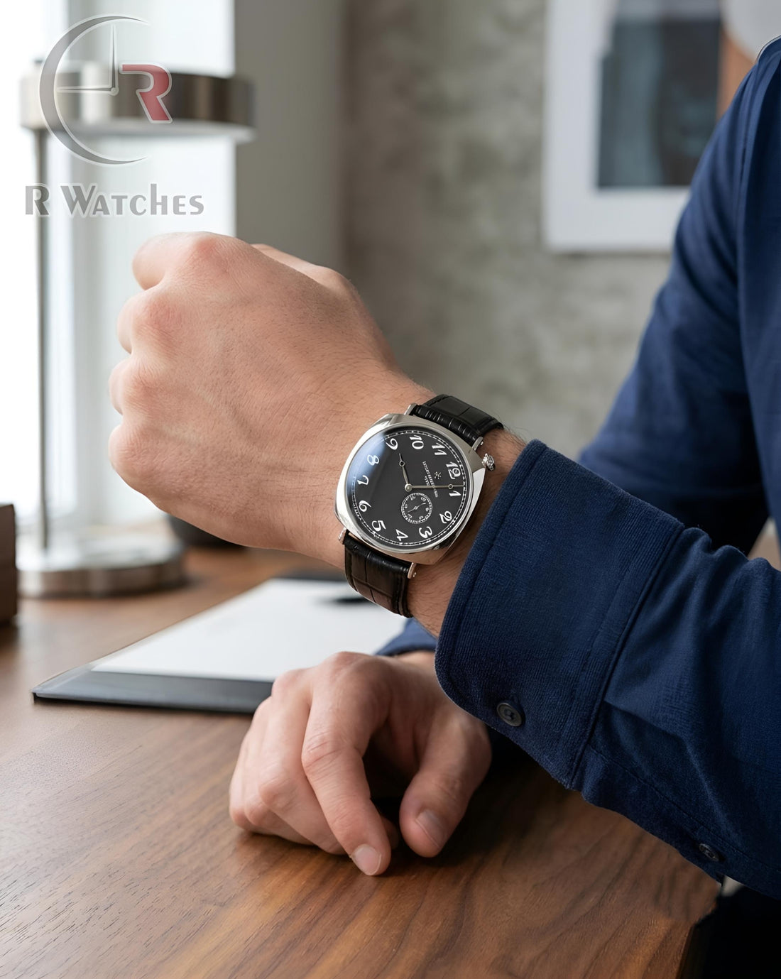 (OS) Vacheron Constantin Leather Black Silver