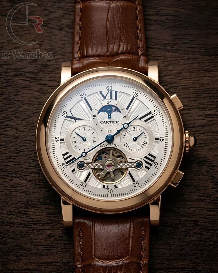 (OS2) Cartier automatic leather Roman