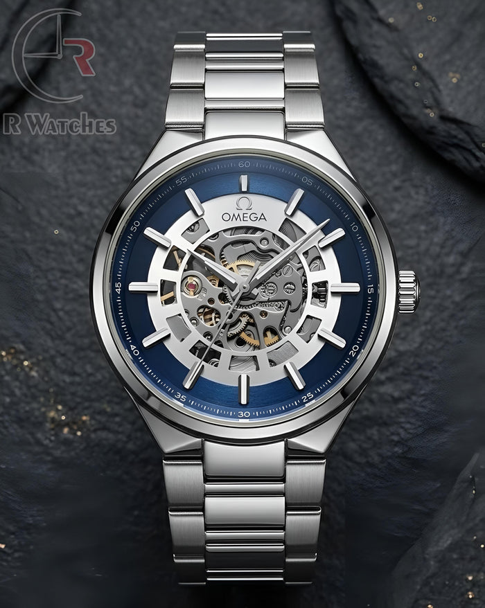 (OS) Omega Automatic Silver Blue