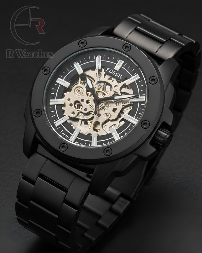 (OS2) Fossil Automatic Black Silver