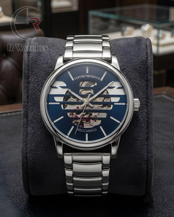 (OS) Armani Automatic Nevy Blue Silver