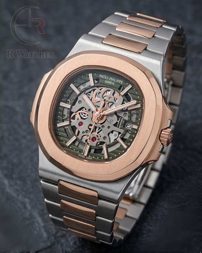 (OS3)⭐ Patek Philippe Machinery Rose Gold Green
