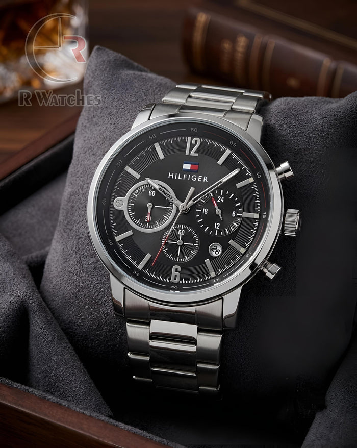 (OS) Tommy Hilfiger Silver Black