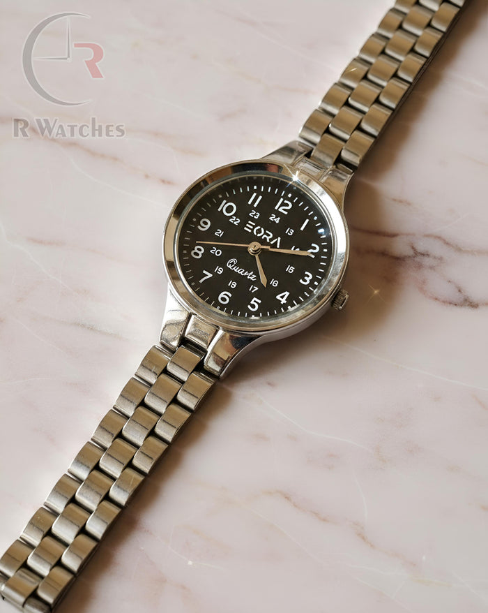 (OS)⭐ Eora Girls Silver Black Dial