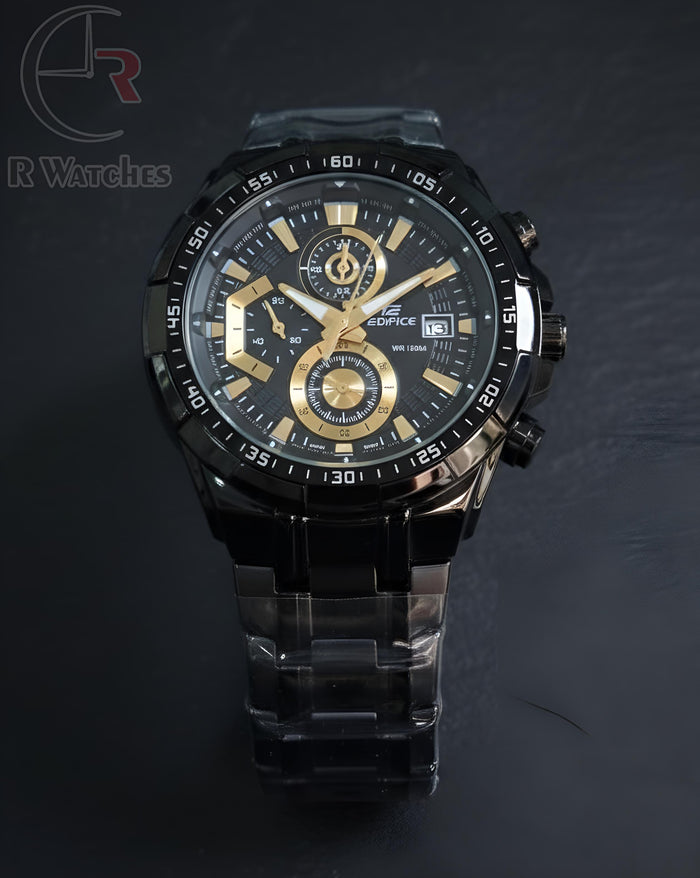 (OS)⭐ Edifice heavy black gold