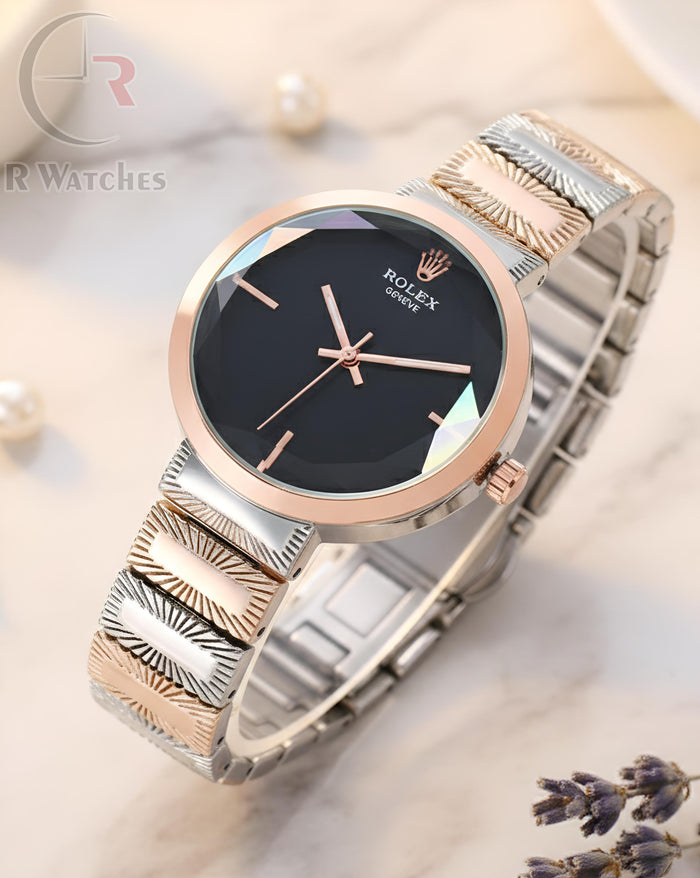 (OS) Rolex girls dual tone black