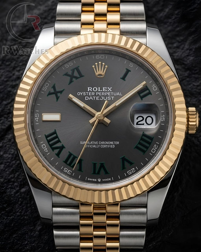 (SS2)⭐ Rolex Oyster dual tone Grey green