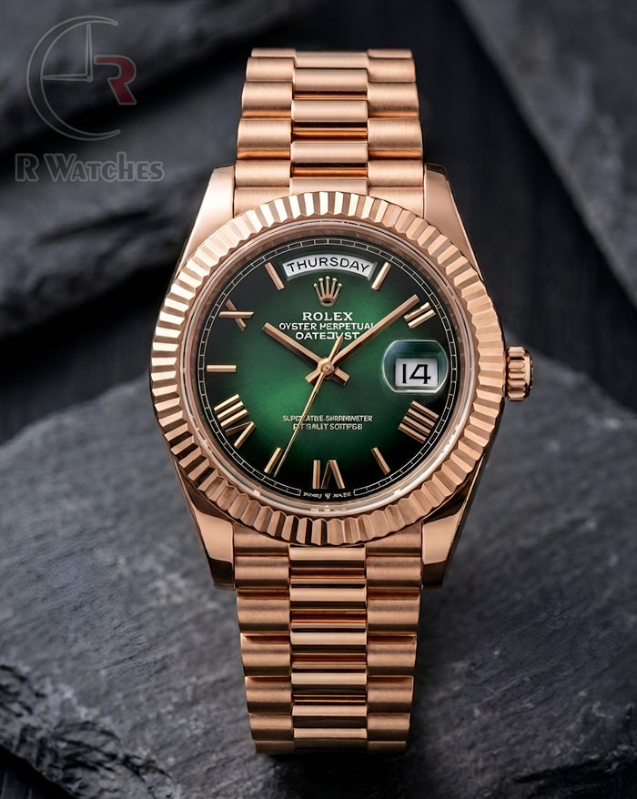 (OS3)⭐ Rolex Rose Gold Green