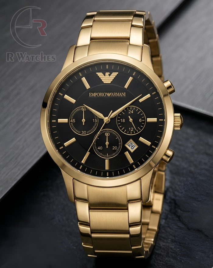 (OS4)⭐ Armani Gold Black Dial