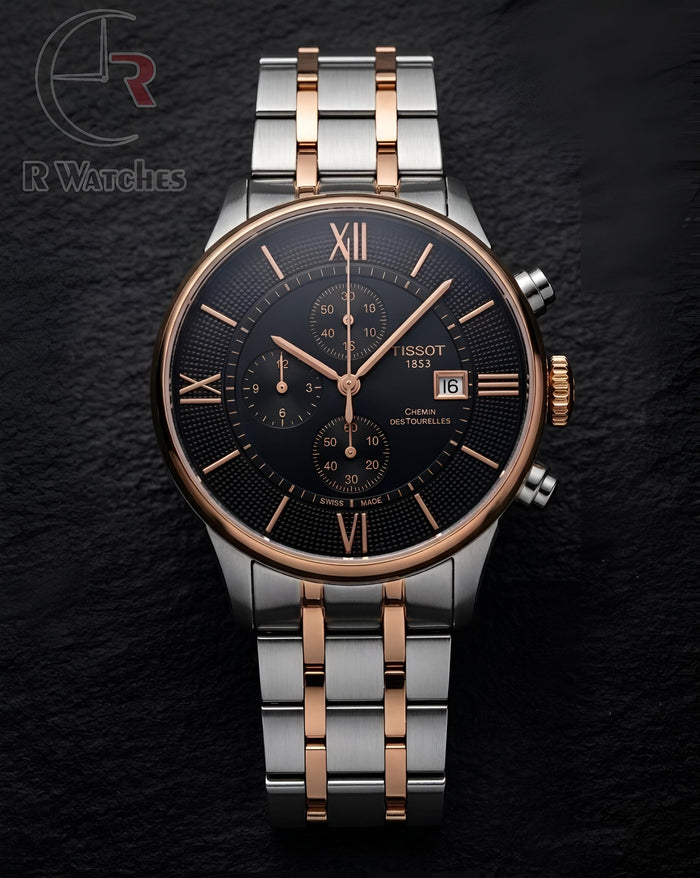 (OS2)⭐ Tissot premium dual tone black