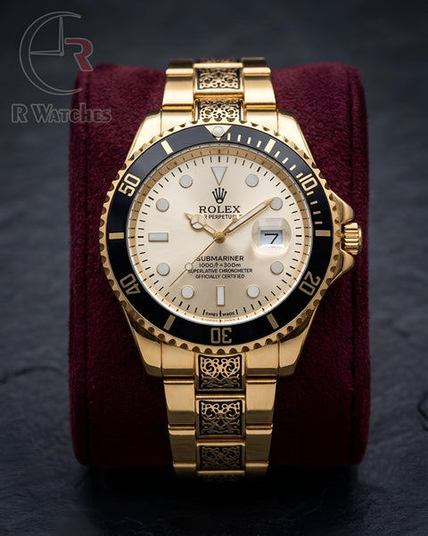 (OS2) Rolex Rajwadi Gold Black