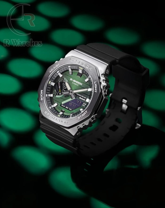 (OS2) G-Shock ga 2100 green dial silver black