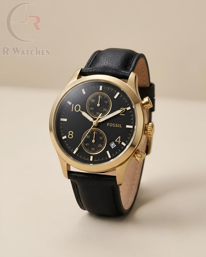 (OS2) Fossil Leather Gold Black