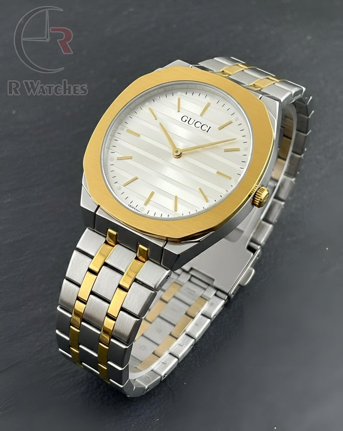 (OS)⭐ Gucci Dual Tone White Dial