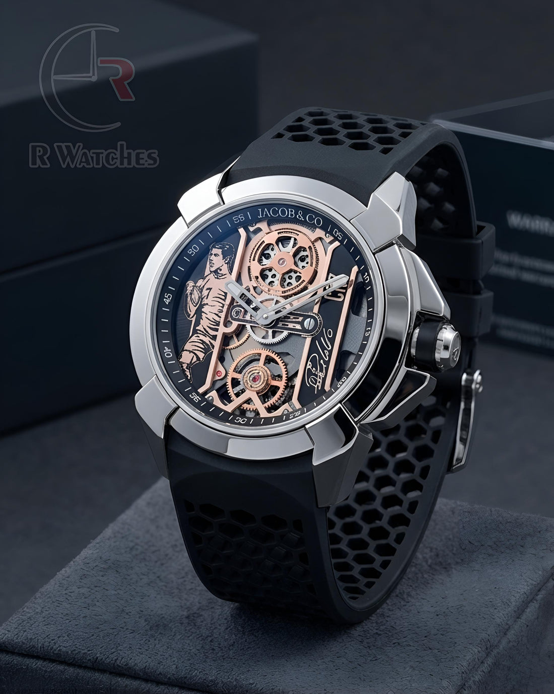 (OS)⭐ Jacob CR 7 Silicon Black Silver