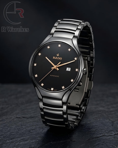 (OS2)⭐ Rado Black Metal Rose Gold Dial