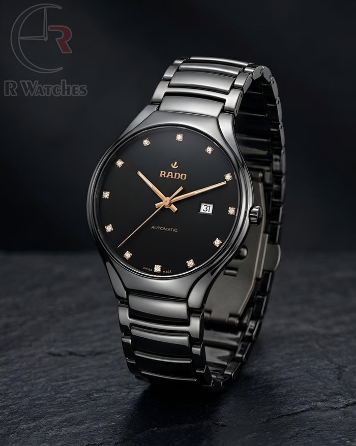 (OS2)⭐ Rado Black Metal Rose Gold Dial