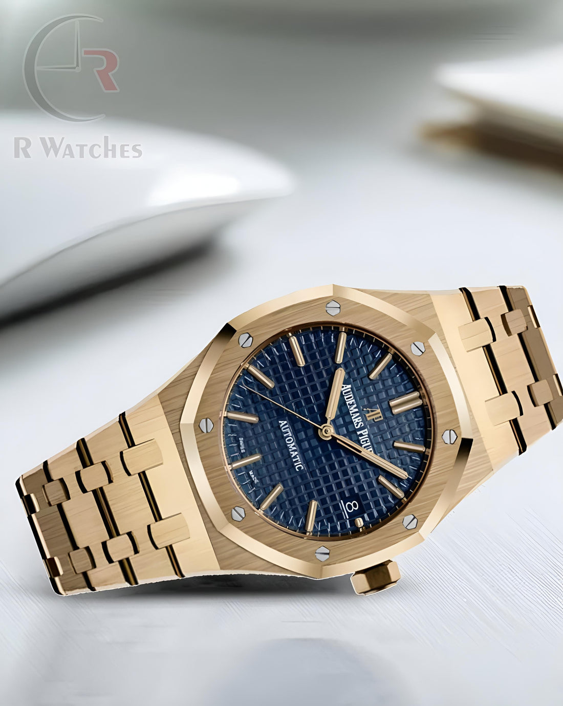 (OS) Audemars piguet Master Automatic Rose Gold Blue