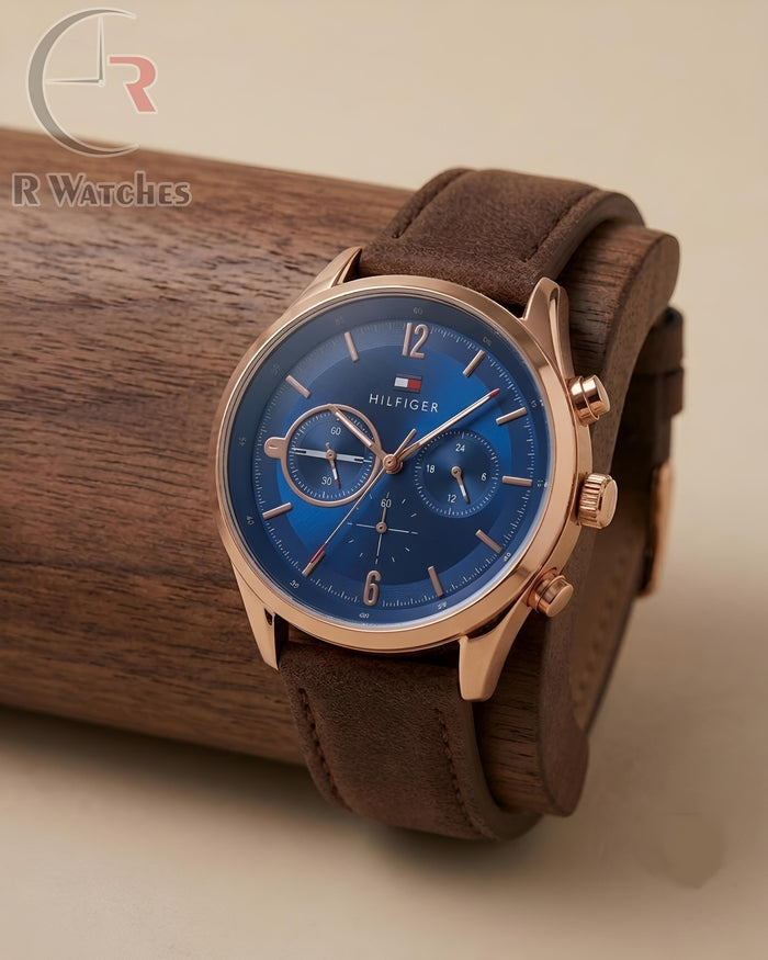 (OS) Tommy Hilfiger Leather Rose Gold Brown