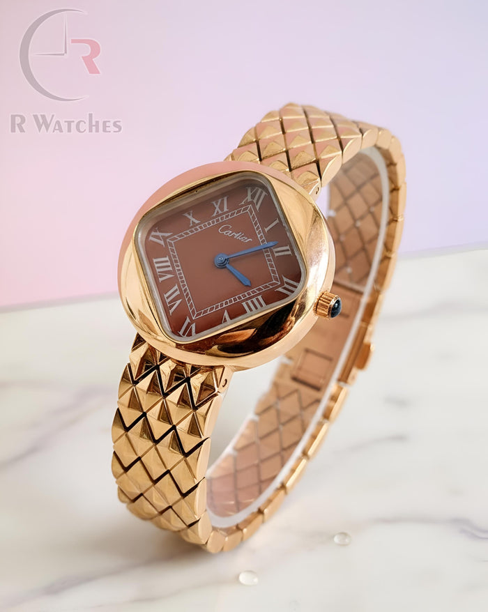 (OS)⭐ Cartier girls Rose Gold brown
