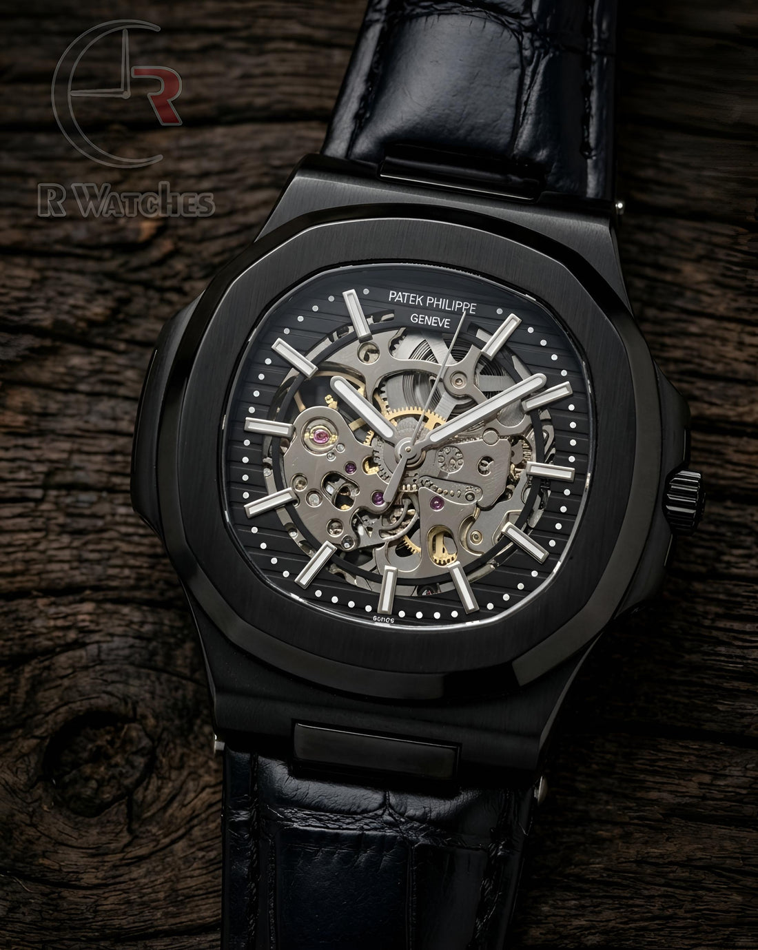 (OS2) Patek Philippe Automatic Leather Full Black