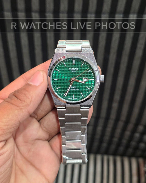 (OS4)⭐ Tissot powermatic silver green