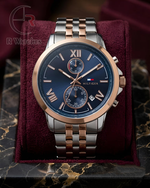 (OS) Tommy Hilfiger Rose Gold Blue