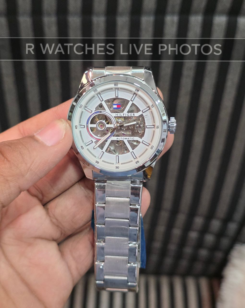 (OS2)⭐ Tommy Hilfiger Automatic silver white