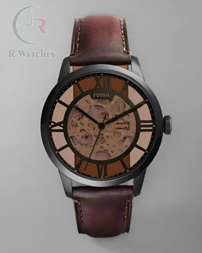 (OS) Fossil automatic leather brown