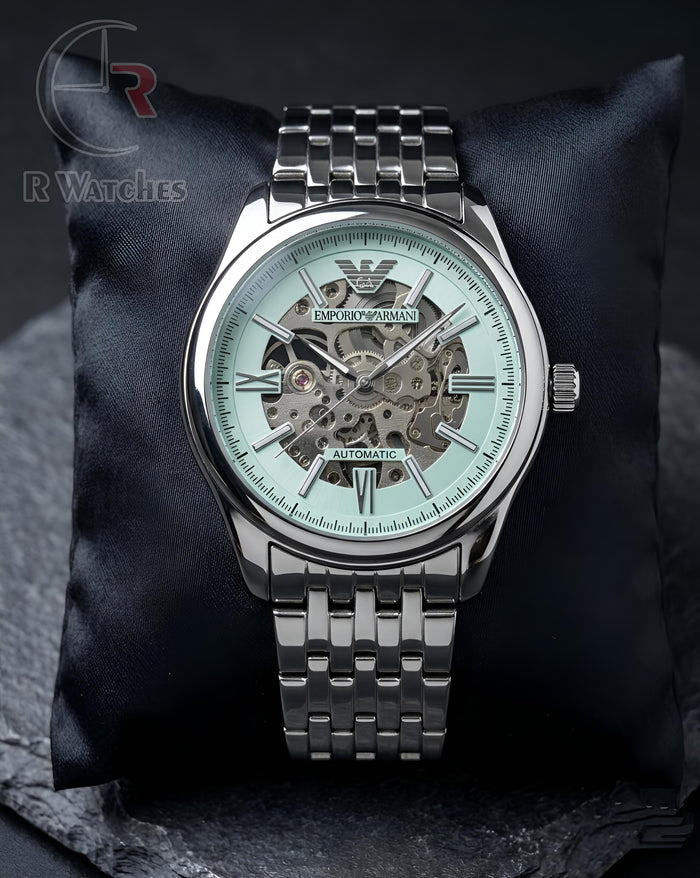 (OS2) Armani Automatic Tiffany Blue Silver