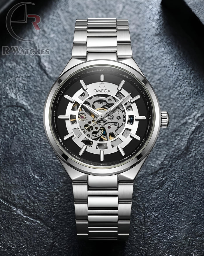 (OS) Omega Automatic Silver Black