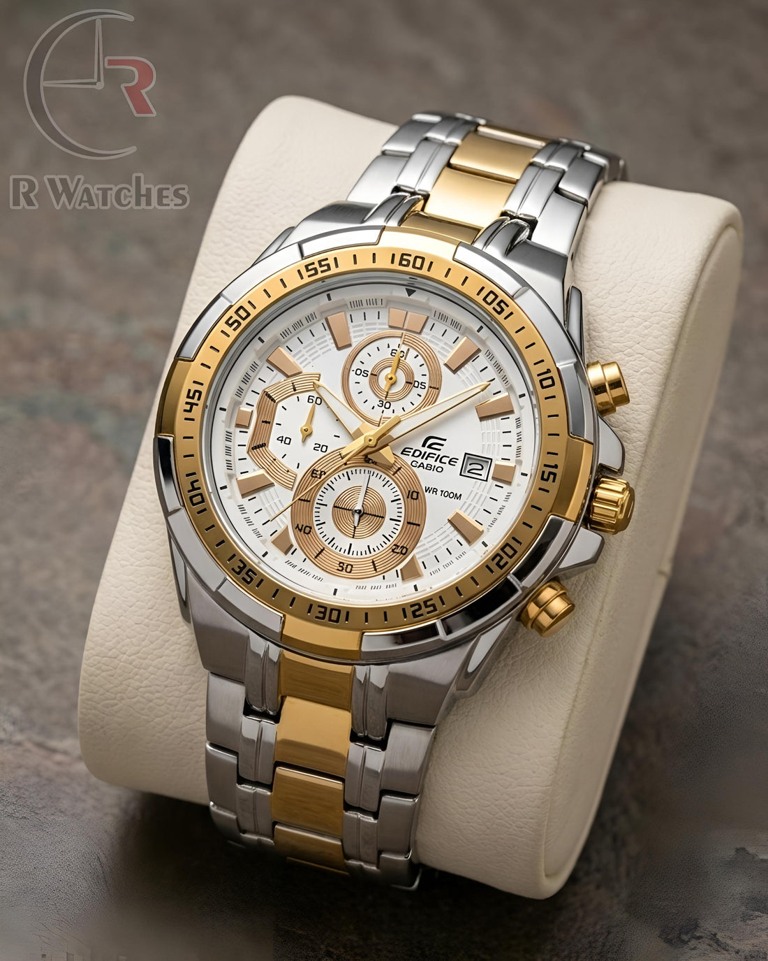 (OS39)⭐ Casio Edifice dual tone white