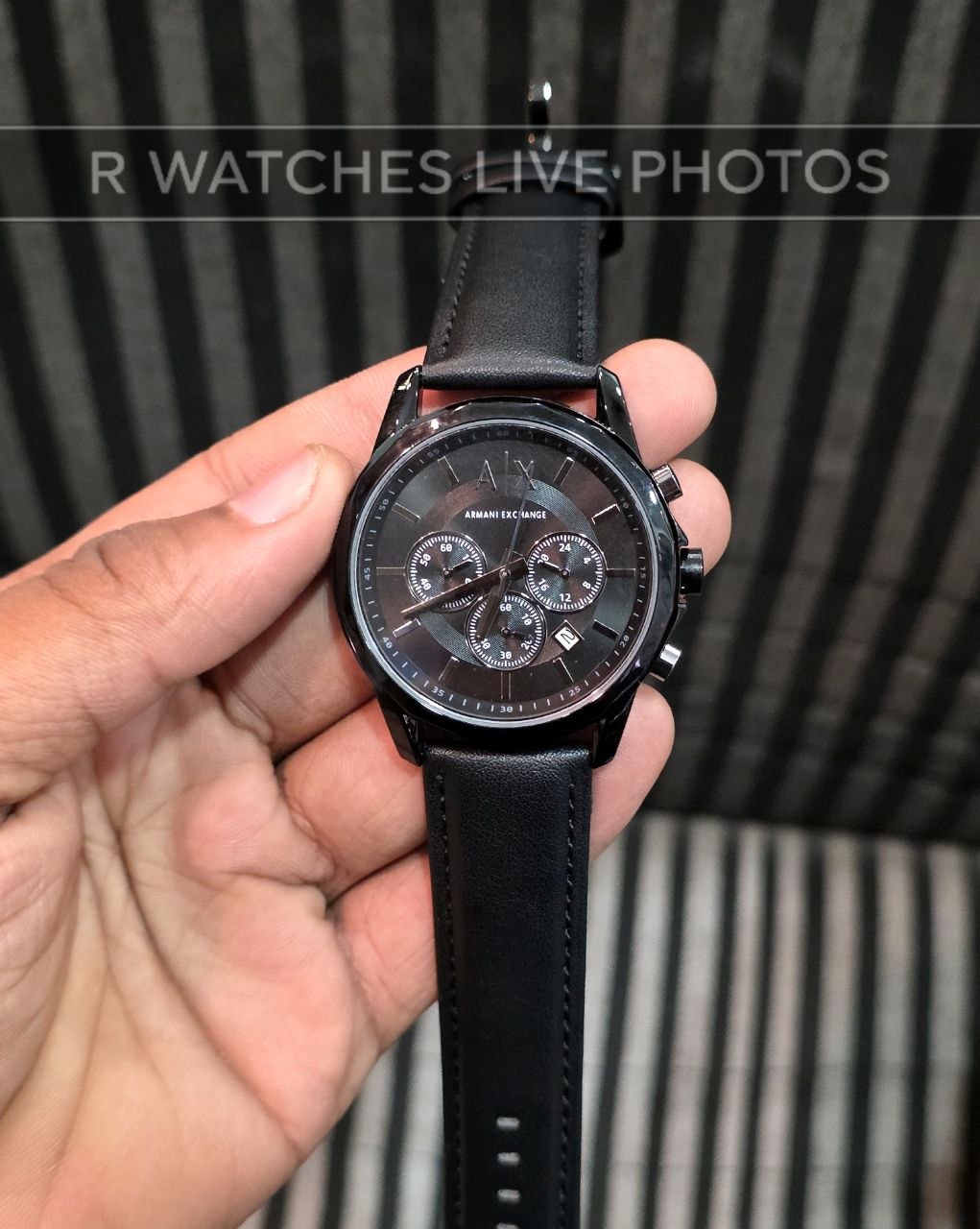 (OS2)⭐ AX Leather Full Black Silver