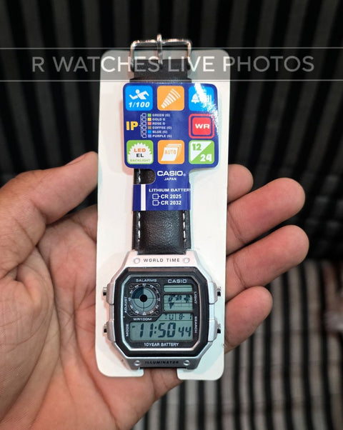 (OS)⭐ Casio illuminator black leather