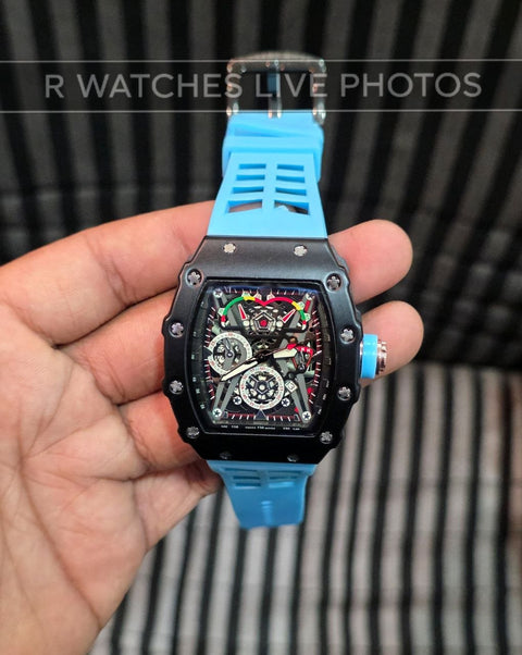 (SS)⭐ RM Silicon Tiffany Blue Black Dial