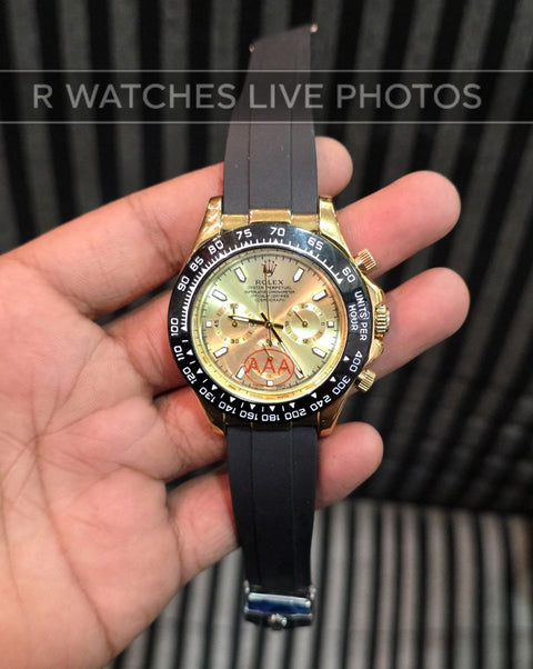 (OS)⭐ Rolex Silicon Gold Black Gold Dial