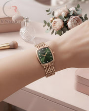 (OS) Tissot Girls Rose Gold Green
