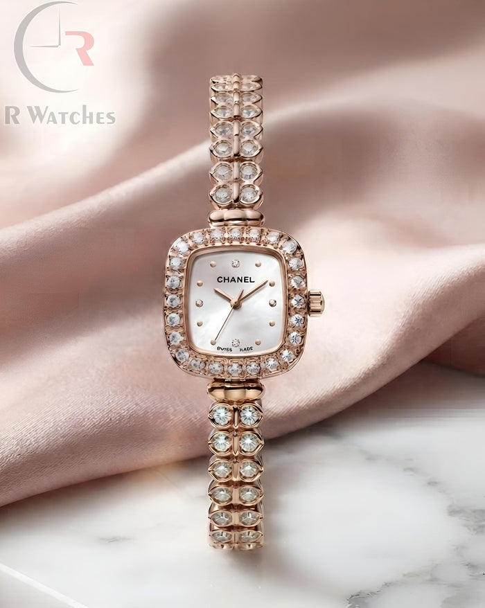 (OS) Chanel Girls Diamond Rose Gold White