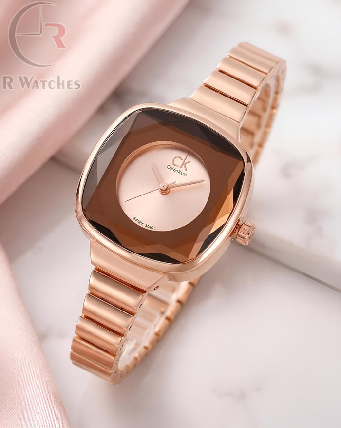 (OS) CK Girls Diamond Cutt Rose Gold Pink
