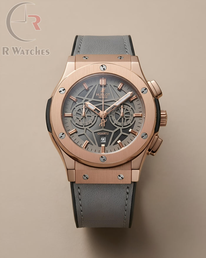 (OS) Hublot Machinery Leather Rose Gold Grey